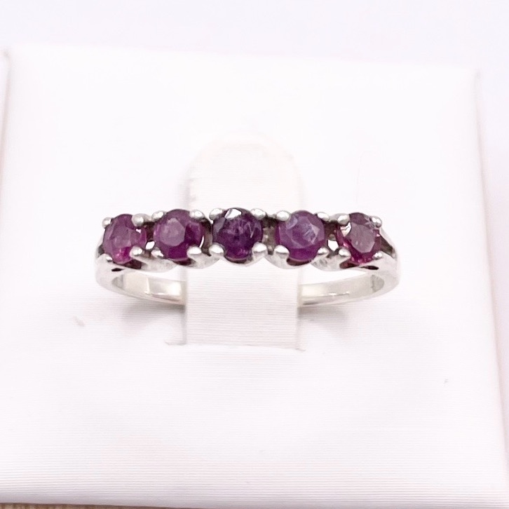 Size 7 Vintage Jed Signed Pink Sapphires 925 Sterling Ring 42$